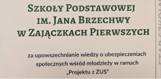 SUKCES NASZYCH UCZNIÓW W PROJEKCIE Z ZUS
