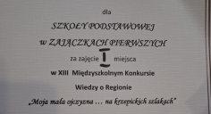 XIII MIĘDZYSZKOLNY KONKURS WIEDZY O REGIONIE