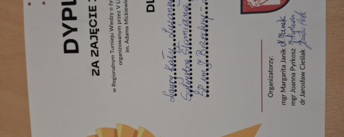 i TURNIEJ WIEDZY O ŻYCIU I TWÓRCZOŚCI ADAMA MICKIEWICZA